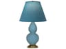 Robert Abbey Small Double Gourd Steel Blue Glazed Table Lamp