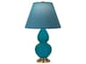 Robert Abbey Small Double Gourd Peacock Glazed Blue Table Lamp