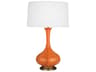 Robert Abbey Pike Pumpkin Glazed Aged Brass Orange Buffet Lamp