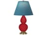 Robert Abbey Small Double Gourd Ruby Red Glazed Table Lamp