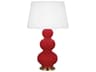 Robert Abbey Triple Gourd Ruby Red Glazed Buffet Lamp