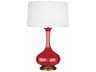 Robert Abbey Pike Ruby Red Glazed Aged Brass Buffet Lamp