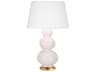 Robert Abbey Triple Gourd Rose Water Glazed Pink Buffet Lamp