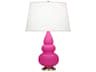 Robert Abbey Small Triple Gourd Razzle Rose Glazed Pink Table Lamp