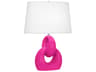 Robert Abbey Fusion Razzle Rose Glazed Polished Nickel Pink Buffet Lamp