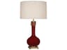 Robert Abbey Athena Sangria Glazed Aged Brass Red Buffet Lamp
