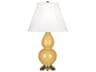 Robert Abbey Small Double Gourd Sunset Yellow Glazed Table Lamp