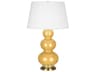 Robert Abbey Triple Gourd Sunset Yellow Glazed Buffet Lamp