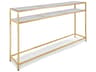 Regina Andrew Echelon Rectangular Marble Natural Brass Console Table