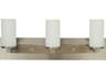 Framburg Mercer 3-Light Satin Pewter Polished Nickel Glass Vanity Light