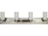 Framburg Mercer 4-Light Satin Pewter Polished Nickel Glass Vanity Light