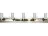 Framburg Mercer 5-Light Satin Pewter Polished Nickel Glass Vanity Light