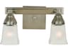 Framburg Mercer 2-Light Satin Pewter Polished Nickel Glass Vanity Light
