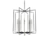 Framburg Felicity 8-Light Polished Nickel Matte Black Accents Crystal Candelabra Chandelier
