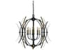 Framburg Monique 8-Light Mahogany Bronze Antique Brass Accents Candelabra Globe Chandelier