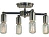 Framburg Nebula 4-Light Polished Nickel Matte Black Accents Semi Flush Mount