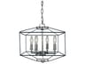 Framburg Isabella 4-Light Polished Nickel Matte Black Accents Crystal Candelabra Chandelier