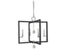 Framburg Minimalist Elegant 4-Light Polished Nickel Matte Black Crystal Candelabra Geometric Chandelier