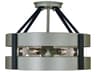 Framburg Orion 6-Light Satin Pewter Matte Black Round Semi Flush Mount