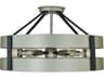 Framburg Orion 6-Light Satin Pewter Matte Black Nickel Round Semi Flush Mount