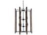 Framburg Modern Farmhouse 10-Light Matte Black Candelabra Tiered Chandelier