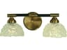 Framburg Stonebridge 2-Light Antique Brass Matte Black Glass Vanity Light