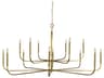 Framburg Manhattan 14-Light Brushed Brass Candelabra Tiered Chandelier