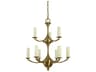 Framburg Atherton 9-Light Brushed Brass Traditional Candelabra Tiered Chandelier