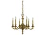 Framburg Scarsdale 6-Light Brushed Brass Traditional Candelabra Chandelier