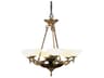 Framburg Napoleonic 6-Light French Brass Glass Bowl Chandelier