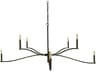Framburg Bridgeport 8-Light Iron Black Candelabra Chandelier