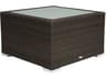 Decoscape Lucaya Quick Ship Wicker Square Frosted Glass Top Coffee Table