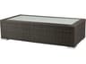 Decoscape Lucaya Quick Ship Wicker Rectangular Frosted Glass Top Coffee Table