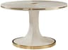 Somerset Bay Windward Round Wood White Antique Brass Dining Table