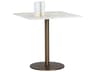 Sunpan Ikon Enco Square Marble White Antique Bronze Dining Table