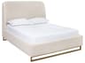 Sunpan Nevin Dove Cream Beige Upholstered Queen Platform Bed