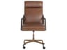 Sunpan Westport Brown Leather Adjustable Computer Office Chair