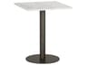 Sunpan Claudia Square Marble White Pewter Dining Table