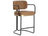 Sunpan Jalen Brown Faux Leather Counter Stool