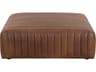 Sunpan Lewin Brown Leather Ottoman