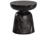 Sunpan Outdoor MIXT Lucida Concrete Marble Look Black Round End Table