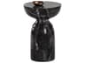 Sunpan Outdoor MIXT Goya Concrete Marble Look Black Round End Table