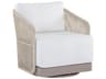 Sunpan Outdoor Allariz Aluminum Rope Greige Swivel Lounge Chair in Stinson White