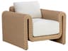 Sunpan Outdoor Tibi Wicker Natural Lounge Chair in Louis Cream