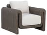 Sunpan Outdoor Tibi Wicker Dark Grey Lounge Chair in Louis Cream