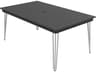 Seaside Casual Hip Aluminum Long Rectangular Outdoor Patio Dining Table with Umbrella Hole