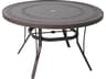 Suncoast Patterned Square Aluminum Round Outdoor Dining Table with Umbrella Hole