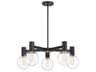 Savoy House Wright 5-Light Matte Black Glass Globe Chandelier