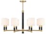 Savoy House Conrad 8-Light Warm Brass Black Marble Cylinder Round Chandelier