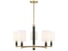 Savoy House Conrad 5-Light Warm Brass Black Marble Cylinder Round Chandelier
